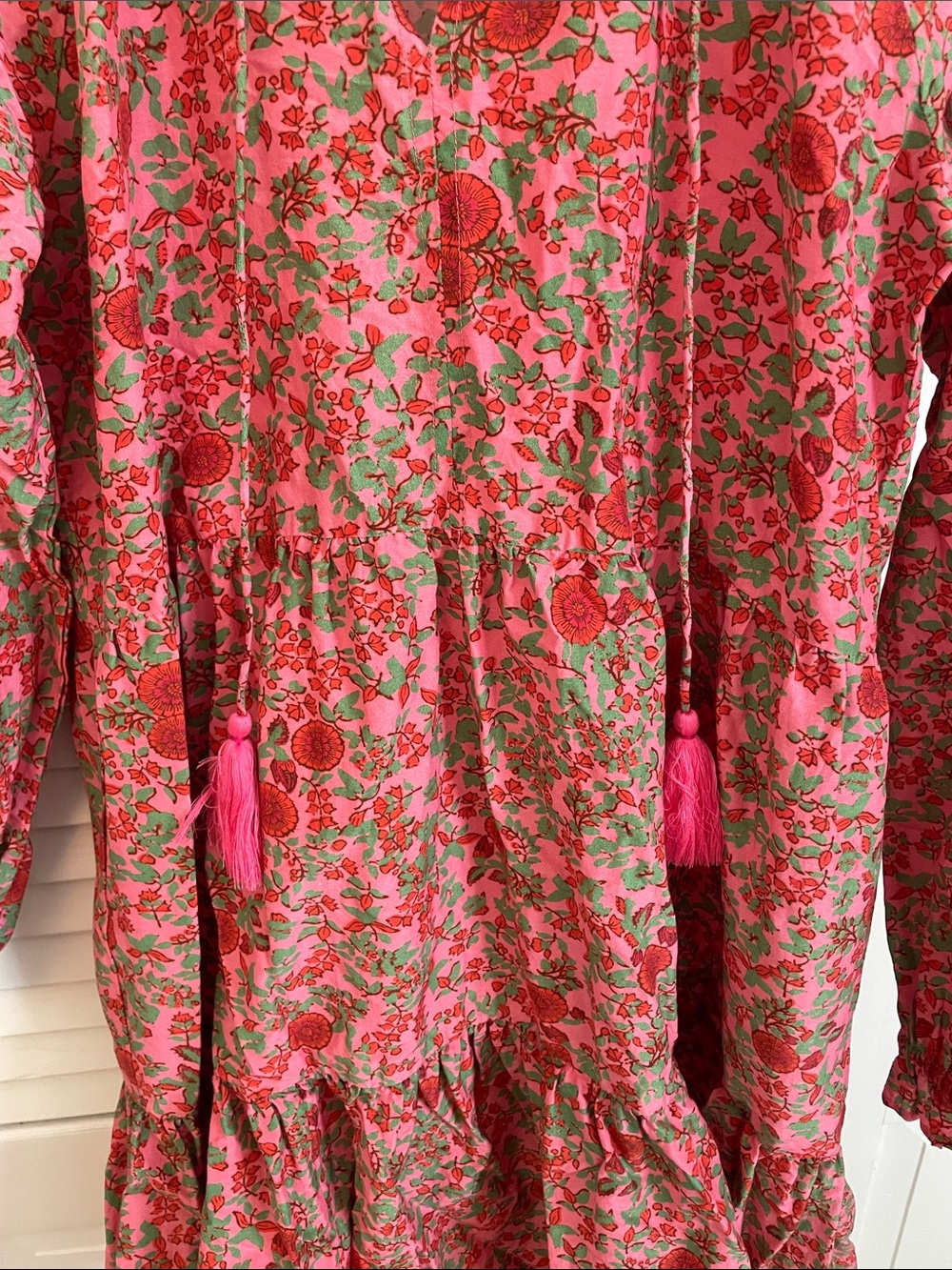 Roller Rabbit Pink Floral Tassel Tiered Dress - Picture 4 of 4